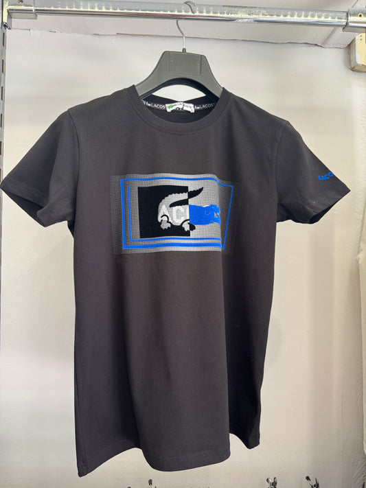 T-shirt Lacoste - Μαύρο/Μπλε