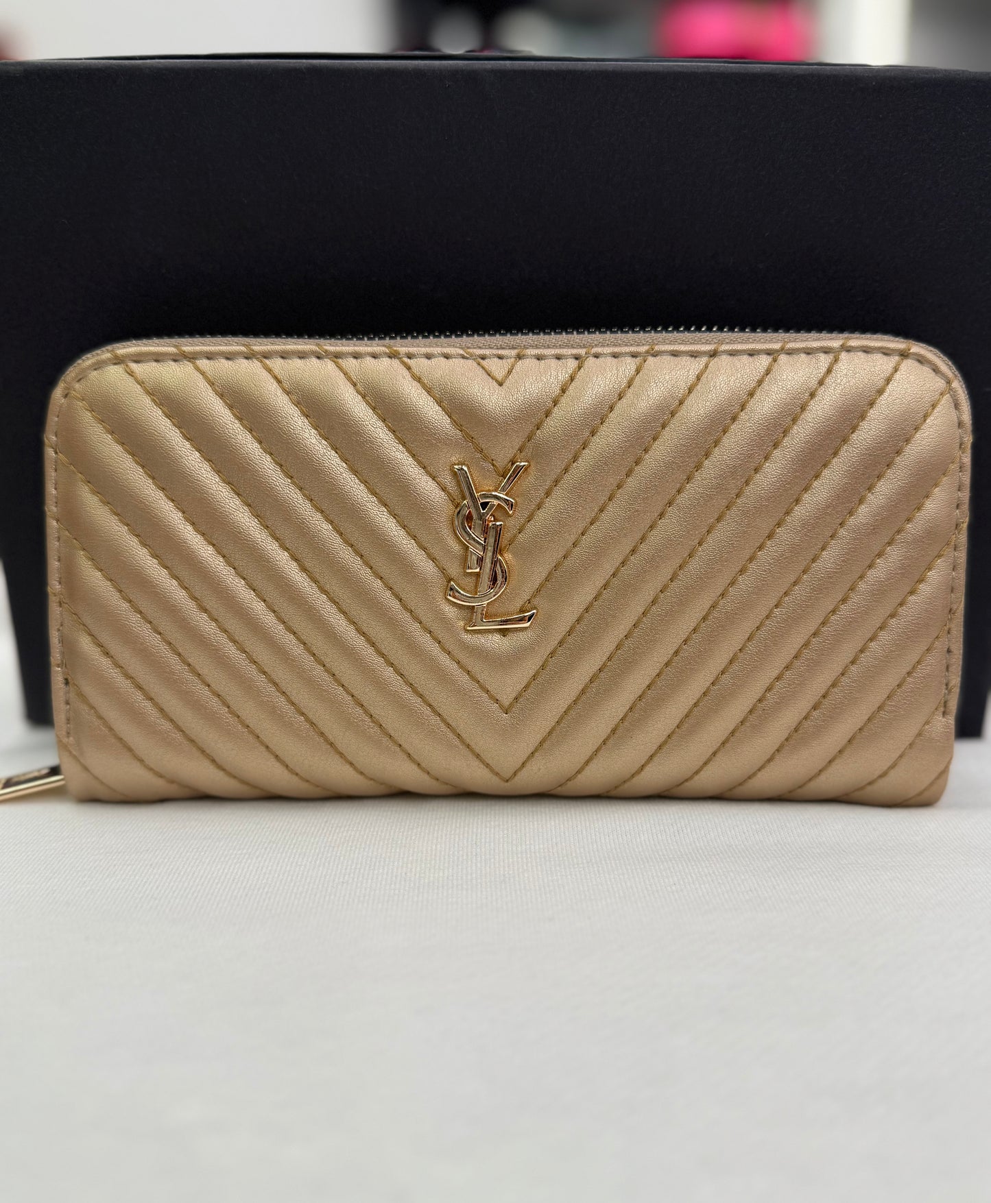 Πορτοφόλι YSL - Χρυσό Μπρονζέ